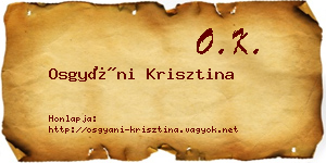 Osgyáni Krisztina névjegykártya
